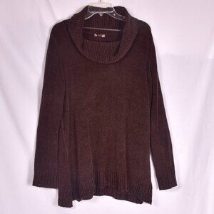 White Stag Cowl Neck Tunic Sweater Brown Size Large